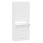 Mueble zapatero madera contrachapada blanco 63x24x147 cm de vidaXL, Zapateros y organizadores de calzado - Ref: Foro24-342542...