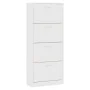 Mueble zapatero madera contrachapada blanco 63x24x147 cm de vidaXL, Zapateros y organizadores de calzado - Ref: Foro24-342542...