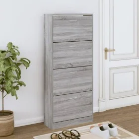 Schuhregal aus grauem Sonoma-Sperrholz, 63 x 24 x 147 cm von vidaXL, Schuhregale und Schuhorganisatoren - Ref: Foro24-342548,...