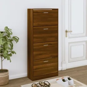 Mueble zapatero contrachapada color marrón roble 63x24x147 cm by vidaXL, Shoe racks and shoe organizers - Ref: Foro24-342549,...