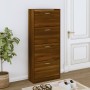 Mueble zapatero contrachapada color marrón roble 63x24x147 cm by vidaXL, Shoe racks and shoe organizers - Ref: Foro24-342549,...