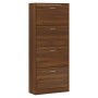 Mueble zapatero contrachapada color marrón roble 63x24x147 cm by vidaXL, Shoe racks and shoe organizers - Ref: Foro24-342549,...