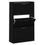 Shoe cabinet made of black plywood wood 63x24x103 cm by vidaXL, Shoe racks and shoe organizers - Ref: Foro24-342552, Price: 1...