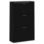 Shoe cabinet made of black plywood wood 63x24x103 cm by vidaXL, Shoe racks and shoe organizers - Ref: Foro24-342552, Price: 1...