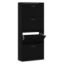 Shoe cabinet made of black plywood wood 63x24x147 cm by vidaXL, Shoe racks and shoe organizers - Ref: Foro24-342544, Price: 1...