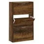 Mueble zapatero madera contrachapada roble ahumado 63x24x103 cm de vidaXL, Zapateros y organizadores de calzado - Ref: Foro24...