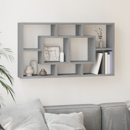 Sonoma gray 8-compartment wall shelf by vidaXL, Shelves and shelves - Ref: Foro24-342593, Price: 47,57 €, Discount: %
