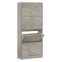 Mueble zapatero madera contrachapada gris hormigón 63x24x147 cm de vidaXL, Zapateros y organizadores de calzado - Ref: Foro24...