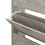 Schuhregal aus betongrauem Sperrholz, 63 x 24 x 147 cm von vidaXL, Schuhregale und Schuhorganisatoren - Ref: Foro24-342545, P...