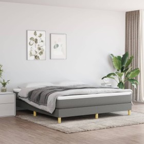 Estructura de cama tela gris oscuro 180x200 cm
