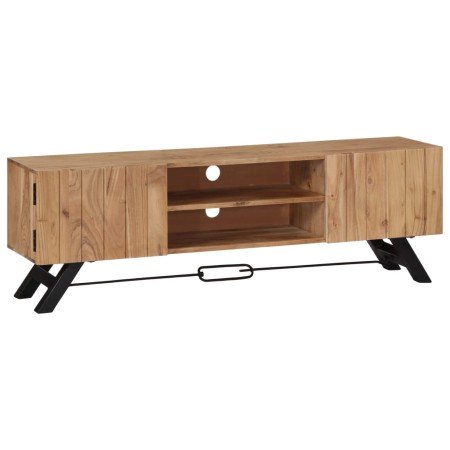 Mueble de TV madera maciza de acacia 140x30x45 cm