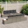 Conjunto de sofá de jardín con cojín 9 pcs Gris Poliratán