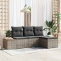 Conjunto de sofá de jardín 4 pcs Gris 184 x 62 x 85 cm
