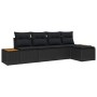 Conjunto de sofá de jardín 5 pcs Negro 184 x 62 x 85 cm