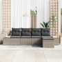 Conjunto de sofá de jardín 5 pcs Gris 184 x 62 x 85 cm