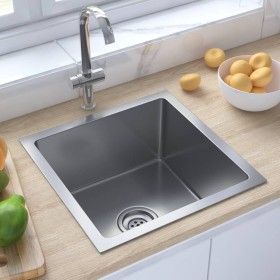 Handgefertigte Küchenspüle aus Edelstahl von vidaXL, Sinkt - Ref: Foro24-51500, Preis: 109,72 €, Rabatt: %