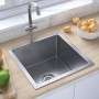 Handgefertigte Küchenspüle aus Edelstahl von vidaXL, Sinkt - Ref: Foro24-51500, Preis: 109,72 €, Rabatt: %