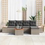 Conjunto de sofá de jardín 6 pcs Gris 184 x 62 x 85 cm