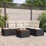 Conjunto de sofá de jardín con cojín 5 pcs Negro y crema