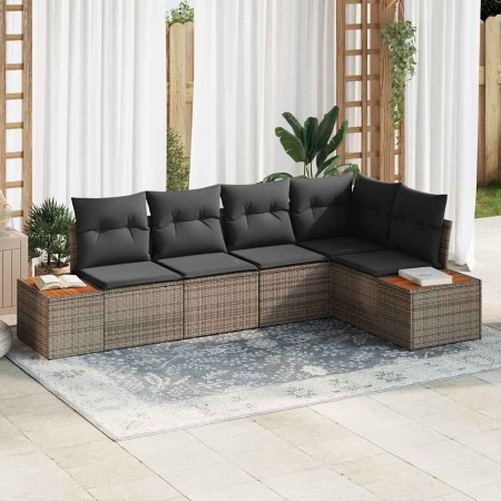 Conjunto de sofá de jardín 5 pcs Gris 264 x 154 x 85 cm