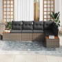 Conjunto de sofá de jardín 5 pcs Gris 264 x 154 x 85 cm