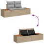 Conjunto de sofá de jardín con cojín 6 pcs beige y gris claro