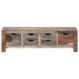 Mesa de centro madera maciza de acacia gris 100x50x30 cm