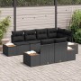 Conjunto de sofá de jardín 7 pcs Negro 264 x 154 x 85 cm