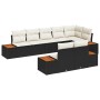 Conjunto de sofá de jardín con cojín 8 pcs Negro y crema