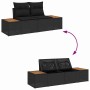 Conjunto de sofá de jardín 6 pcs Negro 264 x 154 x 85 cm