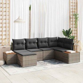 Conjunto de sofá de jardín 6 pcs Gris 264 x 154 x 85 cm
