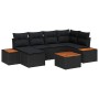 Conjunto de sofá de jardín 7 pcs Negro 264 x 154 x 85 cm