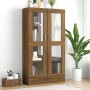Vitrine aus braunem Eichensperrholz, 82,5 x 30,5 x 150 cm von vidaXL, Bücherregale und Regale - Ref: Foro24-815119, Preis: 14...