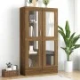 Vitrine aus braunem Eichensperrholz, 82,5 x 30,5 x 150 cm von vidaXL, Bücherregale und Regale - Ref: Foro24-815119, Preis: 14...