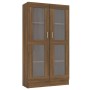 Vitrine aus braunem Eichensperrholz, 82,5 x 30,5 x 150 cm von vidaXL, Bücherregale und Regale - Ref: Foro24-815119, Preis: 14...