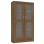 Vitrine aus braunem Eichensperrholz, 82,5 x 30,5 x 150 cm von vidaXL, Bücherregale und Regale - Ref: Foro24-815119, Preis: 14...