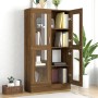 Vitrine aus braunem Eichensperrholz, 82,5 x 30,5 x 150 cm von vidaXL, Bücherregale und Regale - Ref: Foro24-815119, Preis: 14...