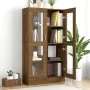 Vitrine aus braunem Eichensperrholz, 82,5 x 30,5 x 150 cm von vidaXL, Bücherregale und Regale - Ref: Foro24-815119, Preis: 14...
