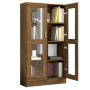 Vitrine aus braunem Eichensperrholz, 82,5 x 30,5 x 150 cm von vidaXL, Bücherregale und Regale - Ref: Foro24-815119, Preis: 14...