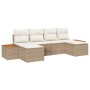 Conjunto de sofá de jardín 6 pcs beige y crema 184 x 62 x 85 cm