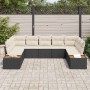 Conjunto de sofá de jardín con cojín 5 pcs Negro y crema