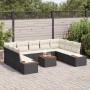 Conjunto de sofá de jardín con cojín 6 pcs Negro y crema