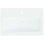 Lavabo empotrado con grifo cerámica blanco 61x39x18 cm