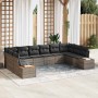 Conjunto de sofá de jardín 10 pcs Gris 344 x 209 x 85 cm