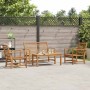 Conjunto de sofá de jardín 4 pcs Natural Madera de teca maciza