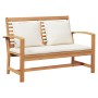 Conjunto de sofá de jardín 4 pcs Natural Madera de teca maciza