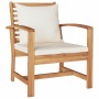 Conjunto de sofá de jardín 4 pcs Natural Madera de teca maciza