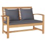 Conjunto de sofá de jardín 4 pcs Natural Madera de teca maciza