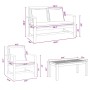 Conjunto de sofá de jardín 4 pcs Natural Madera de teca maciza