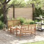 Conjunto de sofá de jardín 3 pcs Natural Madera de teca maciza